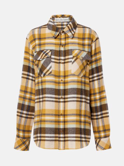 Abundance Tartan cashmere shirt with tiger's eye