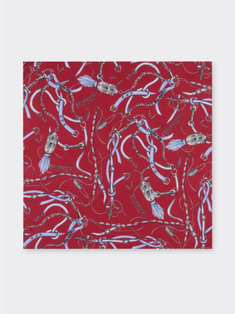 Silk twill scarf with Ferrari Closet print