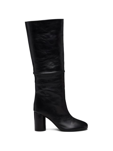 Black 2-In One Zip Round Tall Boots