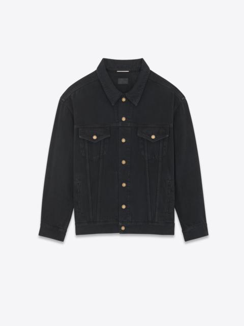 SAINT LAURENT oversized jacket in carbon black denim