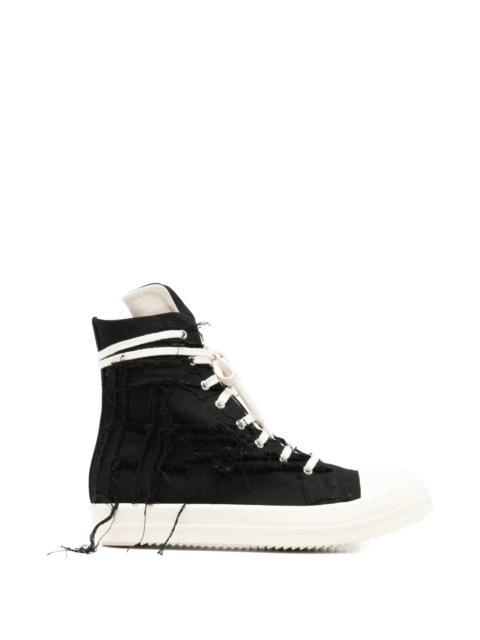 Rick Owens Drkshdw Frayed High-top Sneakers