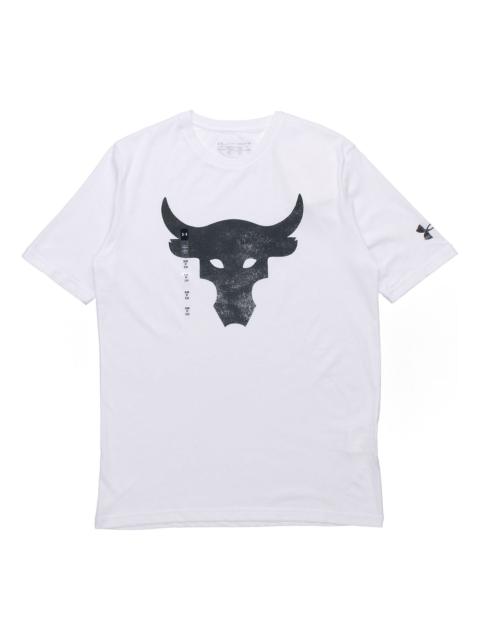 Under Armour Project Rock Brahma Bull Logo T-shirt 'White' 1357186-100