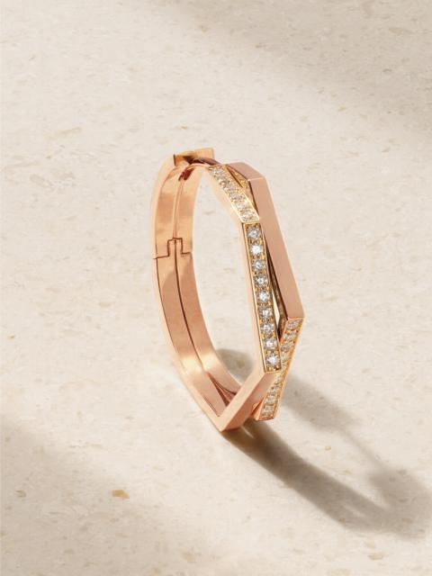 Antifer Medium 18-karat Rose Gold Diamond Single Hoop Earring