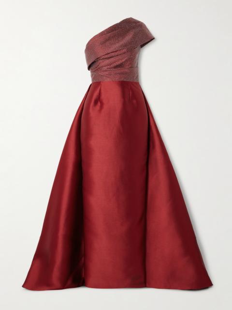 Alba One-shoulder Crystal-embellished Faille Gown