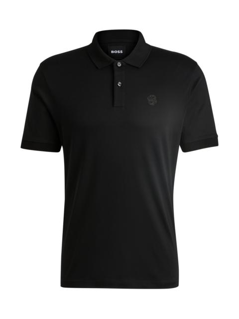 MERCERIZED-COTTON POLO SHIRT WITH DOUBLE B MONOGRAM