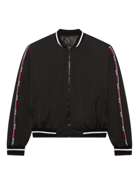 zip-up logo-stripe jacket