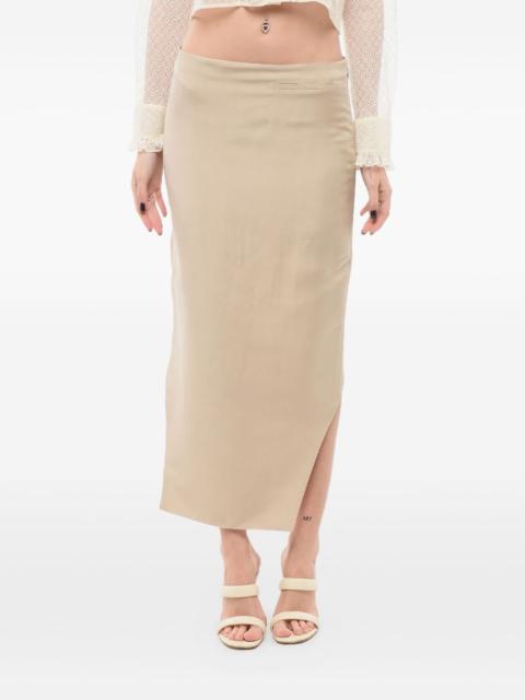 asymmetric silk skirt