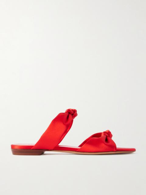Knot Flat Satin Sandals