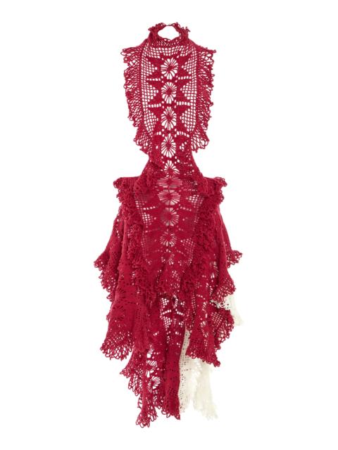 Spade Crocheted Merino Wool Midi Dress fuchsia