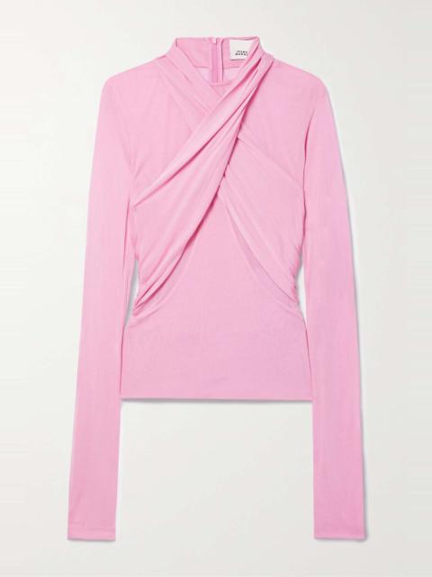 Resly draped stretch-jersey top