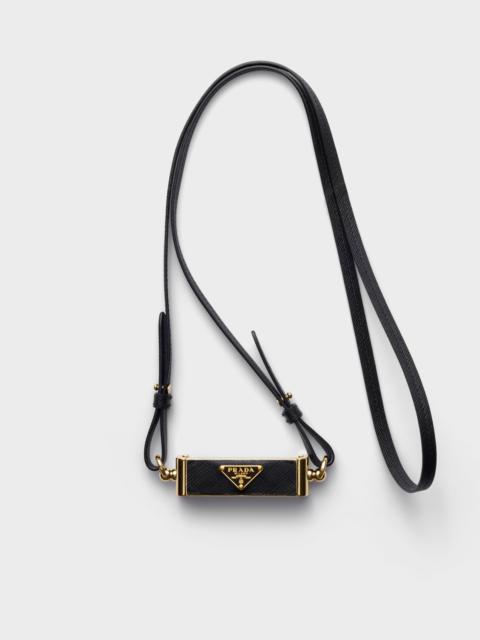 Metal and Saffiano leather smartphone case