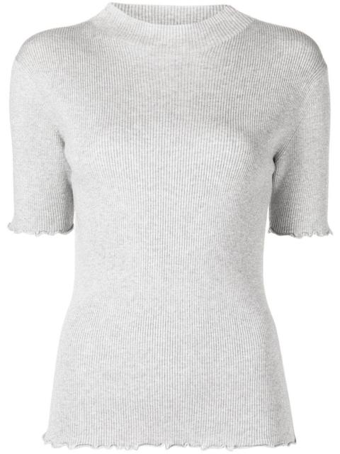 lurex ribbed short-sleeve top