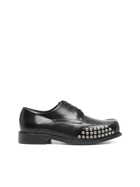 stud-panel square-toe Derby shoes
