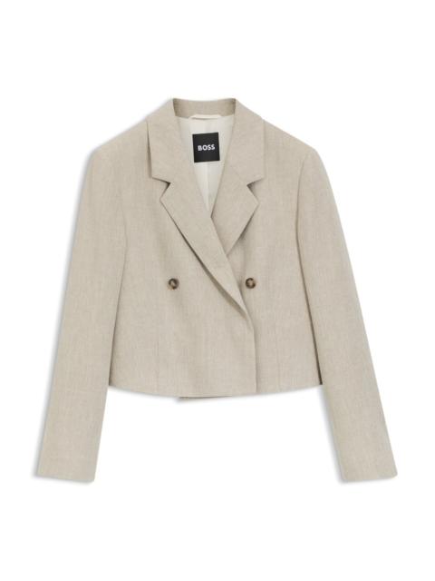 OVERSIZE-FIT BLAZER IN A HERRINGBONE-PATTERNED LINEN BLEND