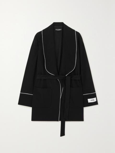 Belted Stretch-wool Jacket