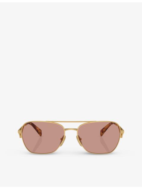 PR A50S aviator-frame metal sunglasses