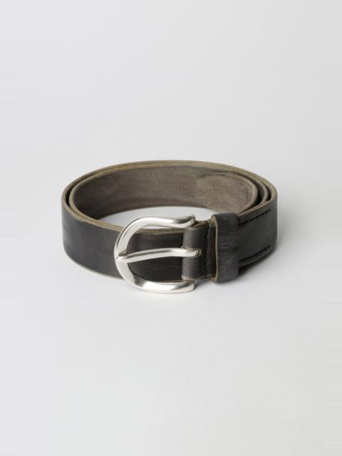 3.5 cm Belt Soft Coal Torn Bovine