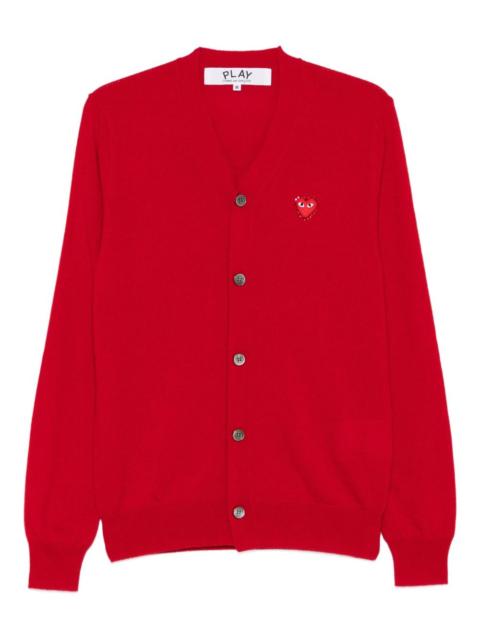 hear-emblem rhinestone-embellishment cardigan