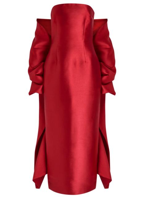 Solace London Renee Strapless Stole Faille Maxi Dress