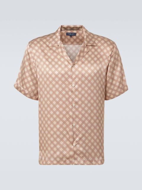 Roberto printed silk bowling shirt