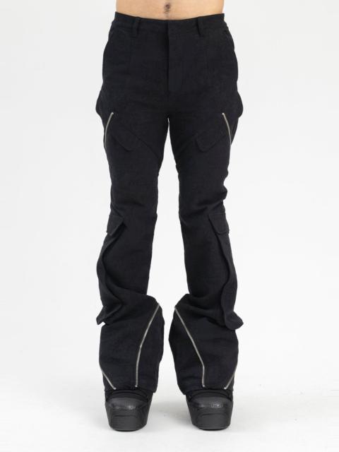 BLACK PUNCTURED CARGO TROUSER