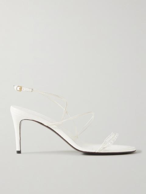 Loop Bead-embellished Leather Sandals