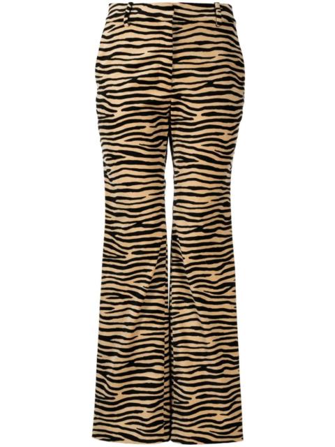 tiger-print straight-leg trousers
