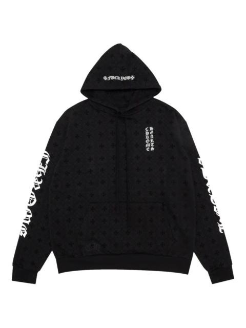 cross print horseshoe logo hoodie