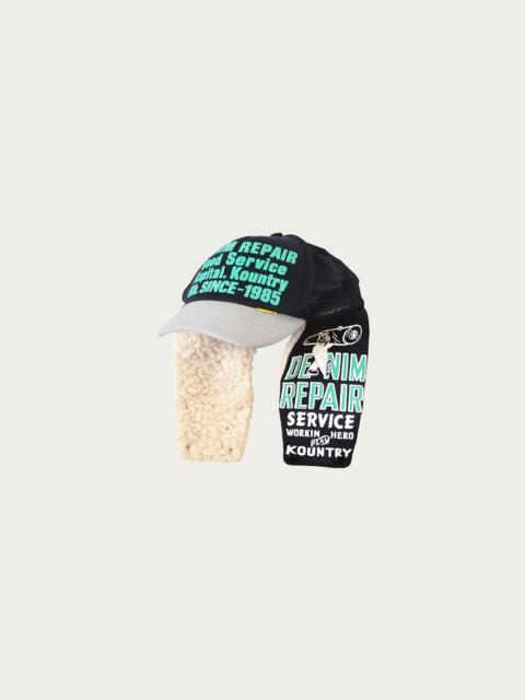 DENIM REPAIR SERVICE LUMBER Trucker Cap - Black/Grey