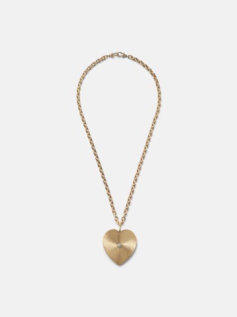 Heart Jumbo 18kt gold pendant necklace with diamond