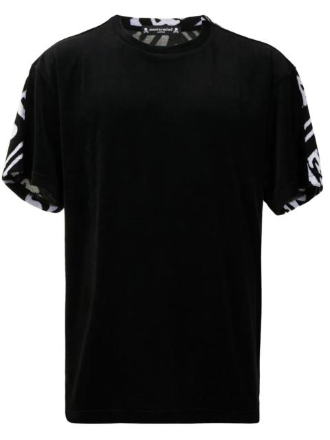 logo print velour T-shirt