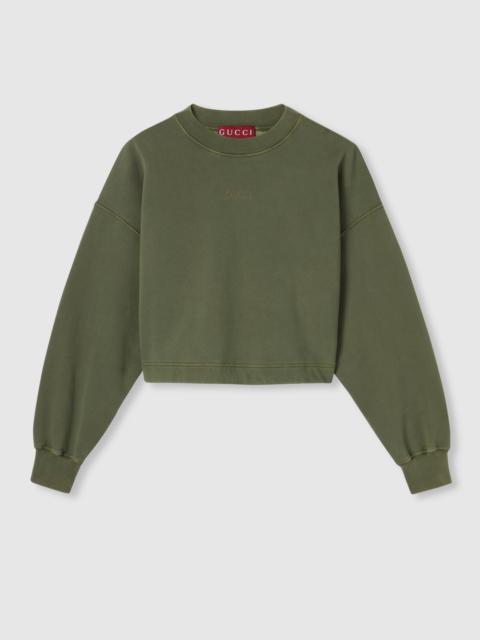 Cotton jersey sweatshirt with embroidery