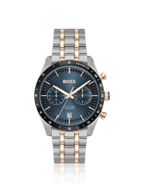 BLUE-DIAL WATCH WITH TWO-TONE BRACELET