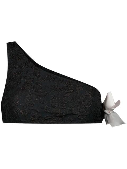 one-shoulder bow-detail bikini