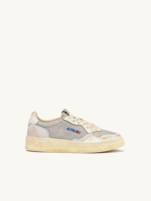 MEDALIST LOW SUPER VINTAGE SNEAKERS IN GRAY AND WHITE LEATHER AND MESH