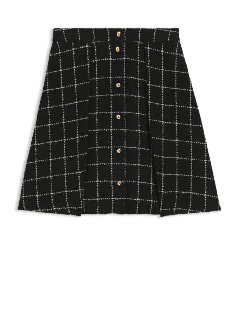 CHECKED-BOUCLÉ SKIRT WITH A-LINE PROFILE