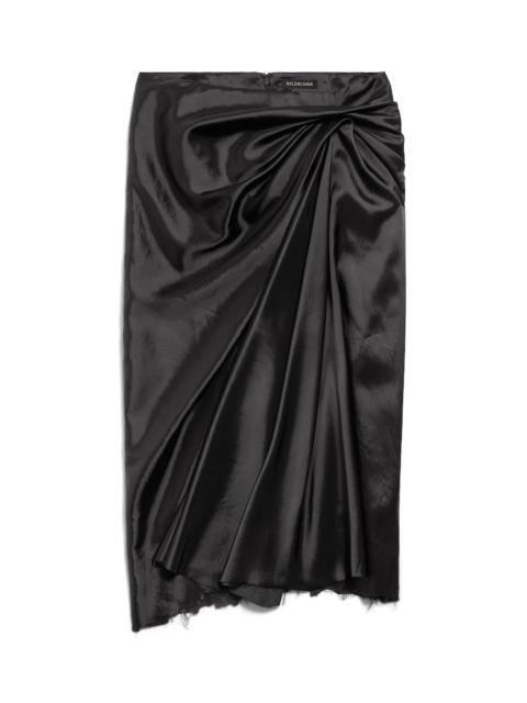 Women's Draped Skirt in Black