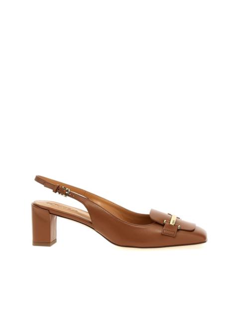 50mm leather slingback pumps