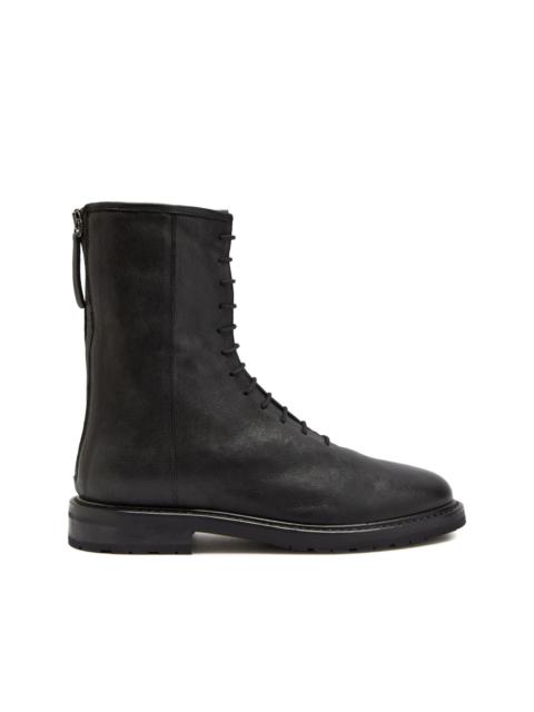 lace-up  leather ankle boots