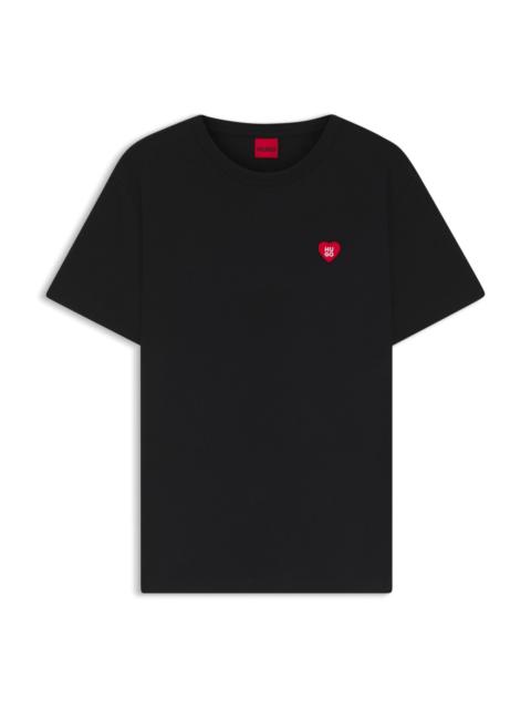 HEART-LOGO T-SHIRT IN COTTON JERSEY