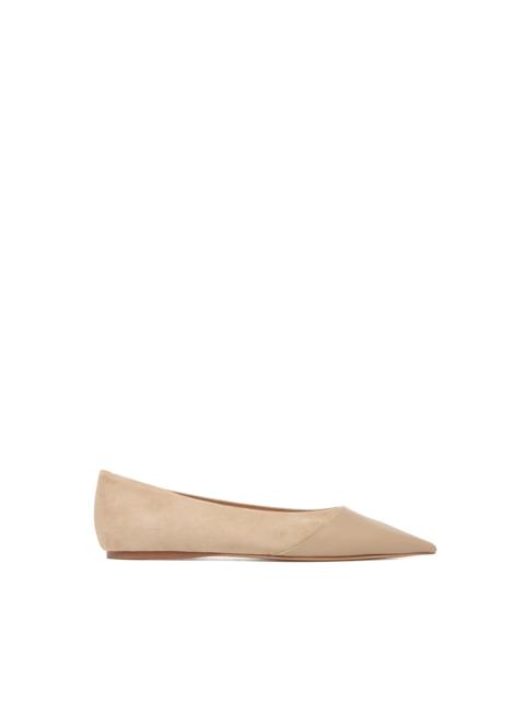 Empress Ballerina Flat Shoe in Nude Suede & Leather