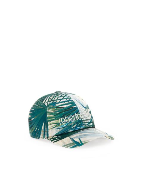 palm-print embroidered-logo baseball cap