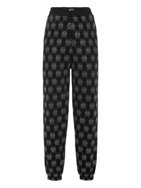 monogram-pattern track pants