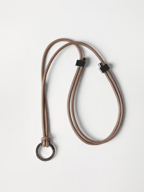 Leather glasses cord with monili