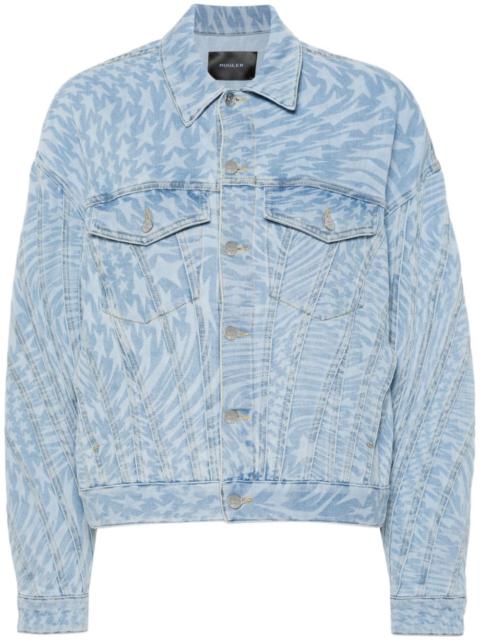 star-print denim jacket
