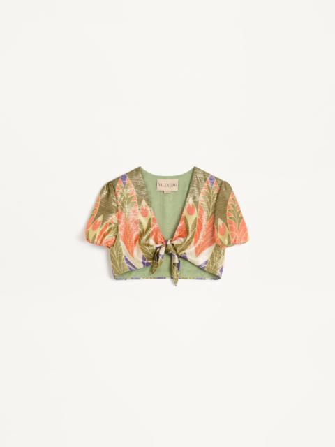 LUREX TOP WITH VOYAGE IMAGINAIRE PRINT