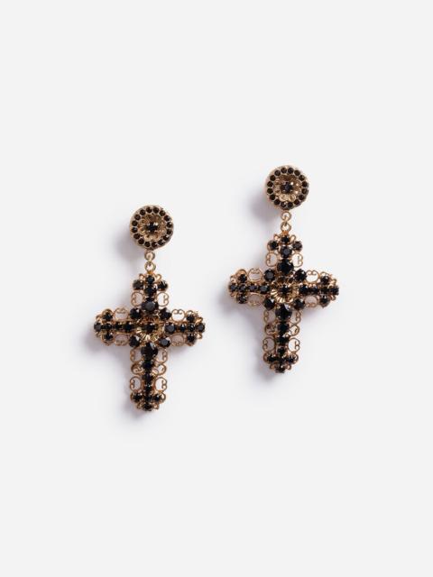 Pendant earrings with decorative elements