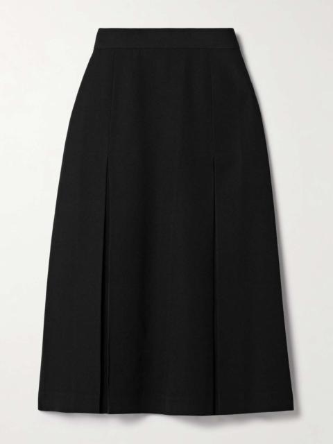 Pleated wool-gabardine skirt
