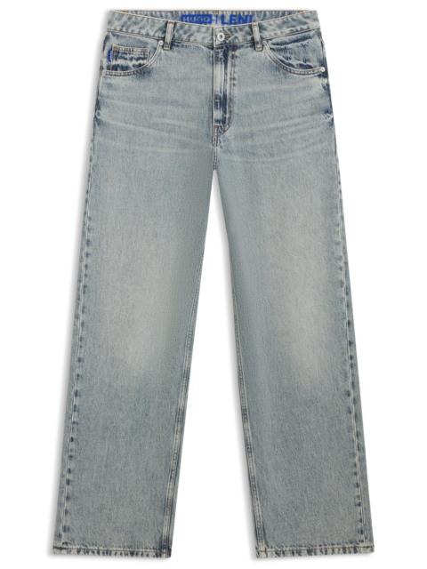 OCEAN-BLUE LOOSE-FIT JEANS IN RIGID DENIM