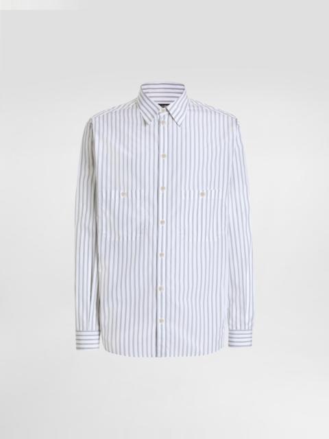 Striped poplin martini shirt